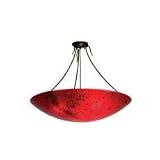 Meyda Tiffany Luce Rossa Fused Glass Inverted 3 Light Semi Flush