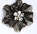 Improving Lifestyles Metal Mesh like Texture Ring with crystals Antique Silver