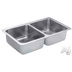 Moen Stainless Steel Undermount Double Bowl Kitchen Sink 22357 by