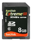 SanDisk Extreme 30MB/s Edition High Performance Card - Flash memory card - 8 GB - Class 10 - SDHC
