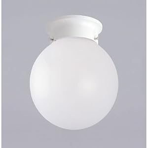 Westinghouse 64228 One-Light Flush Mount Ball and Collar Ceiling Fixture, White with White... by 