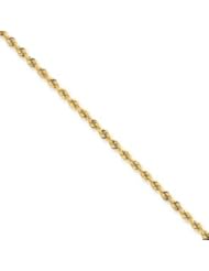14k Gold 2.5mm Handmade Regular Rope Chain 9 Inches