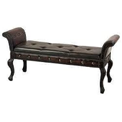 Victorian Ottoman Bench 56 Wide X 26" Height X 16" Bia Cast Leather"