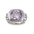 .925 Silver & Lavender Cushion Cut CZ Ring, Sizes 6-8