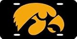 Iowa Hawkeyes Black Laser Cut License Plate