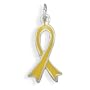 Sterling Silver Yellow Enamel Awareness Ribbon Charm, 7/8 in, Military, Missing Children
