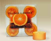 【VILLAGE CANDLE】オレンジ　シナモン　ティーライトサイズ10個入り1セット　MADE IN U.S.A