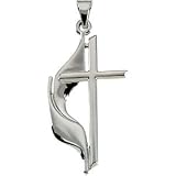 Clevereves Methodist Cross Pendant Sterling Silver 30.00X17.50 mm