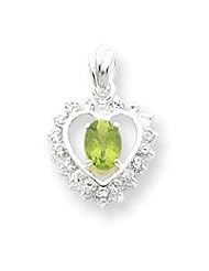 Sterling Silver Peridot & CZ Pendant QC2210"