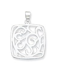 Sterling Silver Fancy Square Pendant