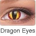 Farbige Kontaktlinsen Fun Lenses Drachenaugen / Dragon Eyes 1 Paar (2 Stück) incl. 60ml Pflegemittel und Behälter!