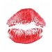 Red Lips Glitter Temporary Tattoo 2x2