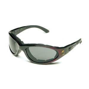 BSG, Black w/Red Flames Frame, Smoke Green/Yellow/Clear Len.