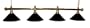 72" Brass Finish Pool Table Light Billiard lamp W/ Black Metal Shades