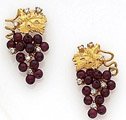 GARNET/DIAMOND GRAPE EAR RINGS