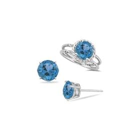 3.73 Cts Swiss Blue Topaz Set in 14K White Gold by