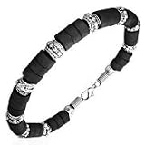 Urban Male Mens Bracelet Surfer Bead Style In Black