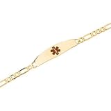 14K Yellow Gold Medical Id Bracelet/Red Enamel 8 inches 21gsXShZ2 L. SL160 14K Yellow Gold Medical Id Bracelet/Red Enamel 8 inches