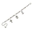 Oxidized Bracelet with Cross and Heart Charms