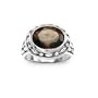 .925 Silver & Smoky Quartz Oval Ring, Sizes 6-8