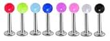 8 Bright Uv ball Labret Monroe lip targus body jewelry piercing bar Ring Rings 16g