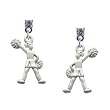 Cheerleader - Standing Clear Swarovski Post Charm Earrings [Jewelry]