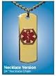 Gold Emerg Alert Medical Alert Emergency ID Necklace and Wallet Card - Diabetic