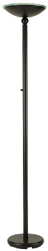 LAMPS PLUS Black Halogen 175 Watt Torchiere Floor Lamp
