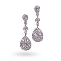 Bling Jewelry Silver Victorian CZ Cluster Chandelier Earrings [Jewelry]