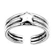 Sterling Silver Fashion Toe Ring - Star -4mm Band Width