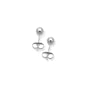 14k White Gold 4mm Ball Stud Earrings, Medium (M) Size, Hypoallergenic