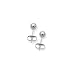 14k White Gold 4mm Ball Stud Earrings, Medium (M) Size, Hypoallergenic