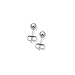 14k White Gold 4mm Ball Stud Earrings, Medium (M) Size, Hypoallergenic