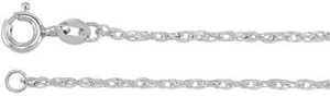 24" 18K White Gold Solid Rope Chain 1mm or 1.25mm Necklace
