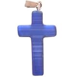 Eilat Stone rosary crucifix  – dark Blue pendant