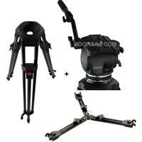 Cartoni Focus HD Fluid Head with 2 Stage 3 Tube Ultra-Light Tripod, Mid-Level Spreader and Soft Case - Black