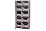 Shelving With 10 Hopper Bins 36x18x75