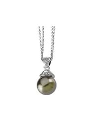 Ann Harrington Jewelry 14k White Gold 9 mm Freshwater Cultured Pearl And .07 Ct Tw Diamond Antique Style Necklace