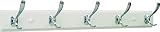 5-Hook Wall-Mounted Coat Rack, White/Chrome