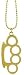 SMALL BRASS KNUCKLE NECKLACE ON SHORTBEAD 18 IN. CHAIN - Gold