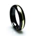 Gordon's Jewelers Edward Mirell Men's 6.0mm Black Titanium Dome Wedding Band with 18K Gold Inlay