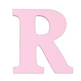 8-Inch Wall Hanging Wood Letter R Pink