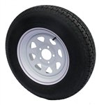 ST205/75R14 Trailer Tire & White Spoke Wheel Assembly