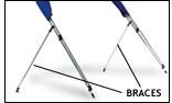 Bimini Top Braces (3145-5707237) - Type: Fixed Length - 48in. - 48in. Stainless Steel: 48in. Stainless Steel
