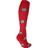 Red Lion Volleyball Print Knee High Socks