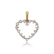 Ladies Diamond Heart Pendant in Solid Yellow Gold