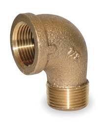 Industrial Grade 1VEW3 Street Elbow, 90 Deg, Red Brass, 3/4 In
