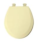 Mayfair 46ECDG 031 Designer Series Wood Toilet Seat with Easy-Clean Hinges and DuraGuard Antimicrobial Agent, Round, Harvest Gold