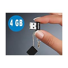 PConKey mini USB2.0-Speicherstick "Square II", 4 GB, schwarz