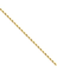 14k Gold 2mm D/C Rope with Lobster Clasp Chain 9 Inches